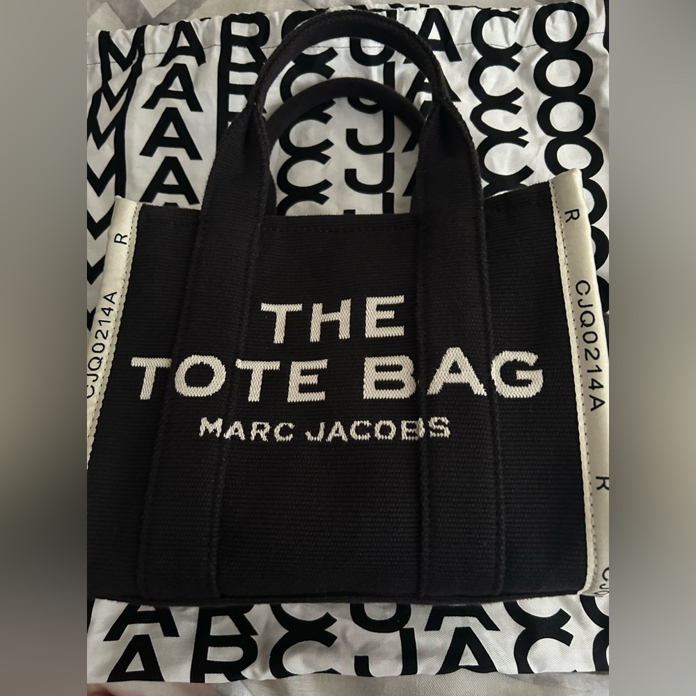Marc Jacobs Black and White Canvas Tote Bag